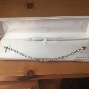 Genuine blue topaz bracelet